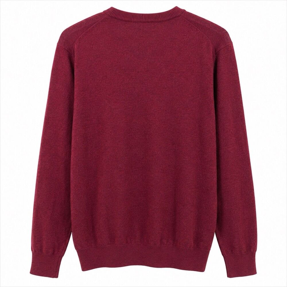 Linea Rosso Signature V Neck Sweater Preppy Heritage Quiet Luxury Burgundy M - Picture 5 of 5